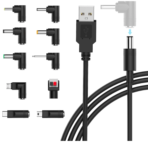 AMZ-electric-006 usb-to-dc-5v-power-cord-charger-with-10-connector-tips-kit-by-iberls-1